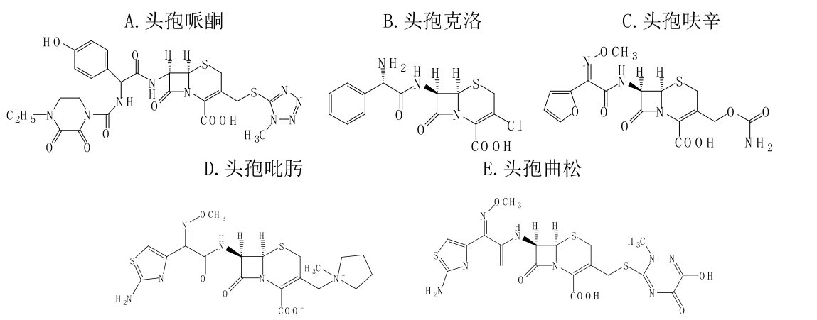 头孢菌素结构式图片